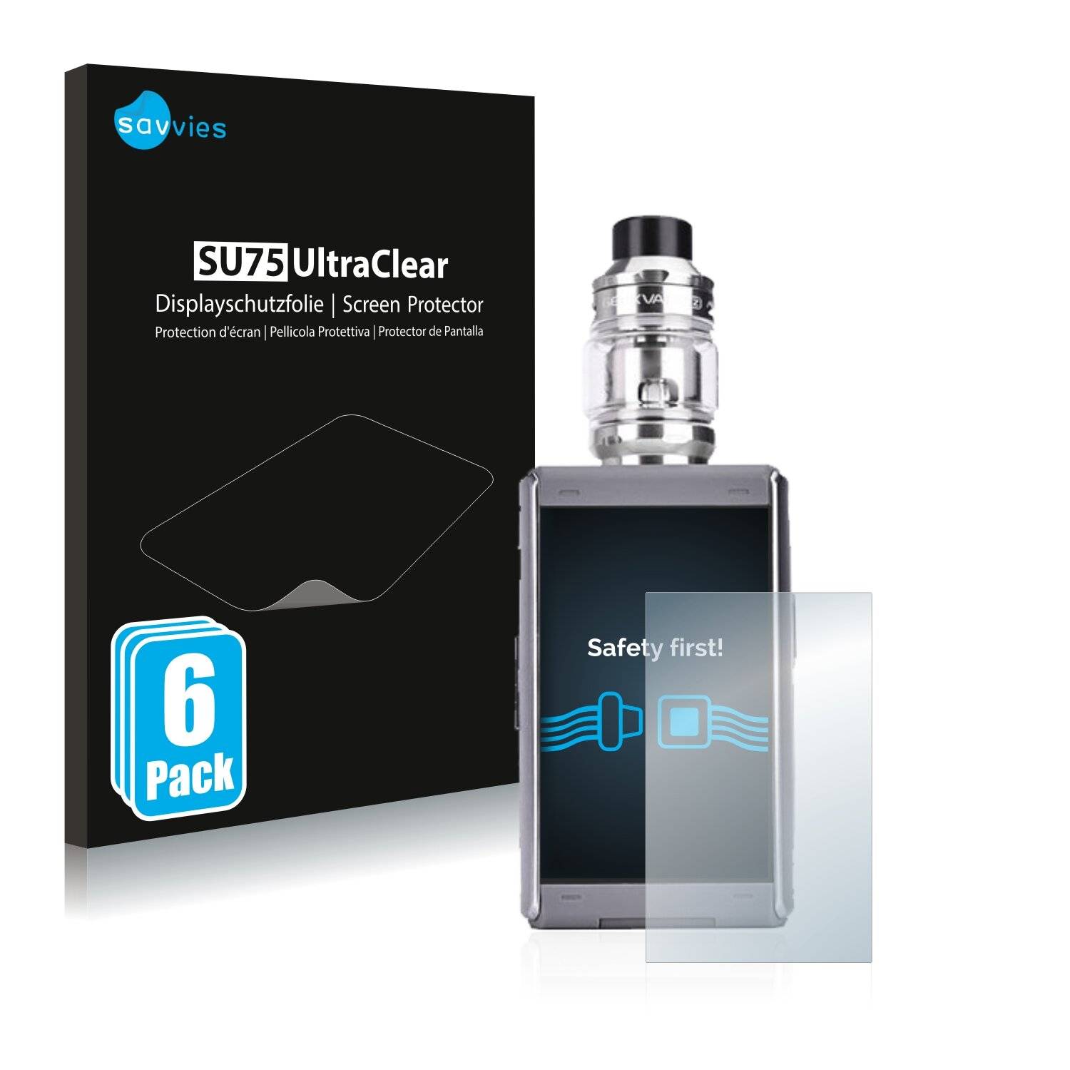 6x Savvies SU75 Displayschutzfolie für GeekVape