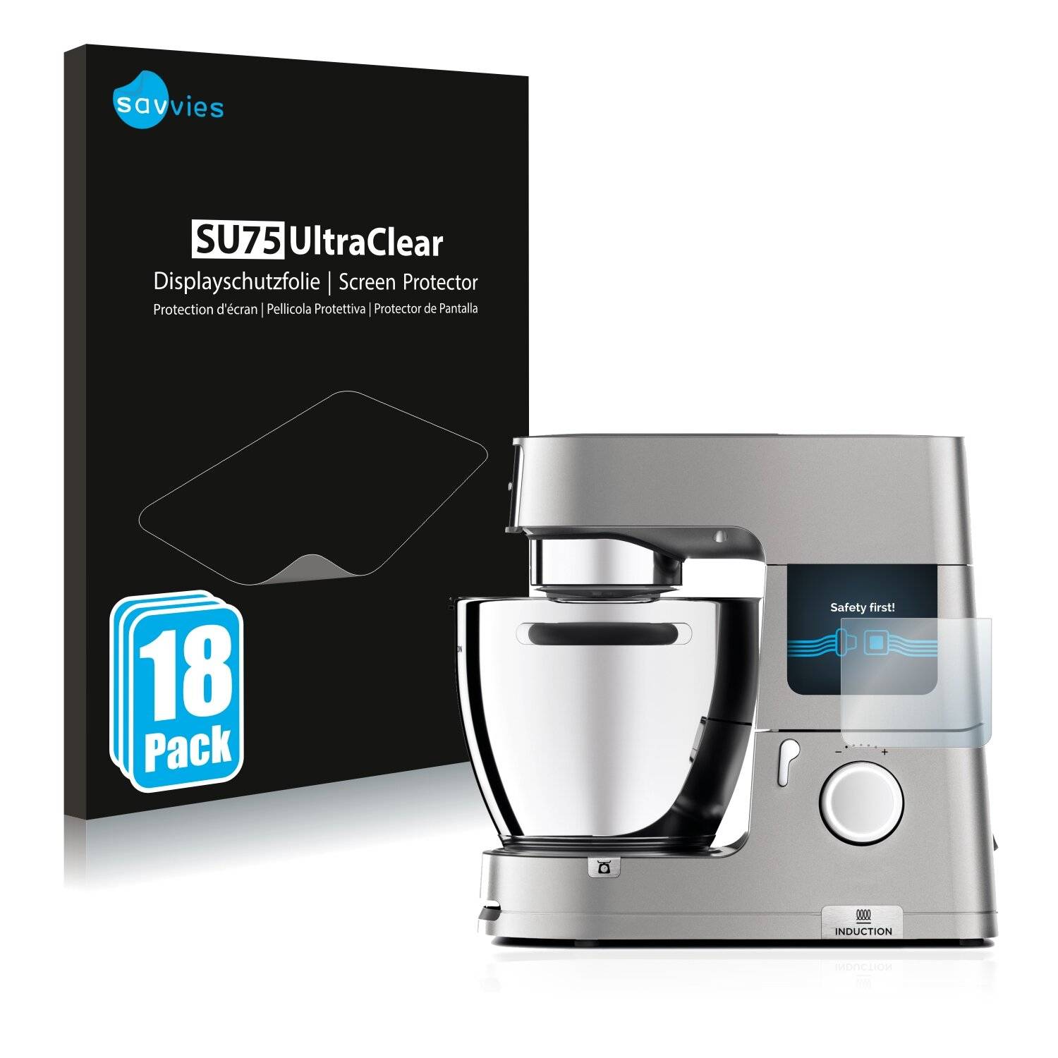 18x Savvies SU75 Displayschutzfolie für Kenwood KCL 95 cooking chef