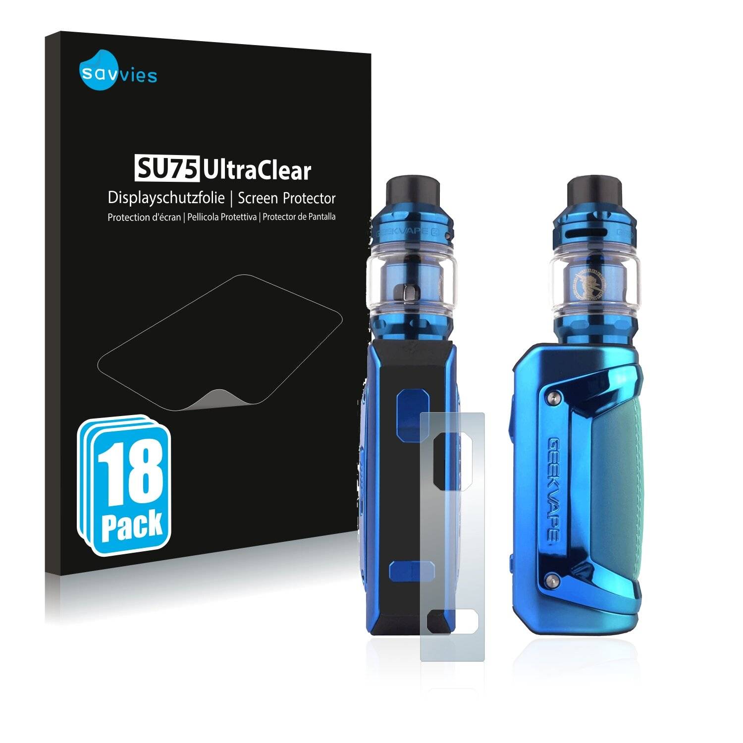 18x Savvies SU75 Displayschutzfolie für GeekVape Aegis Solo