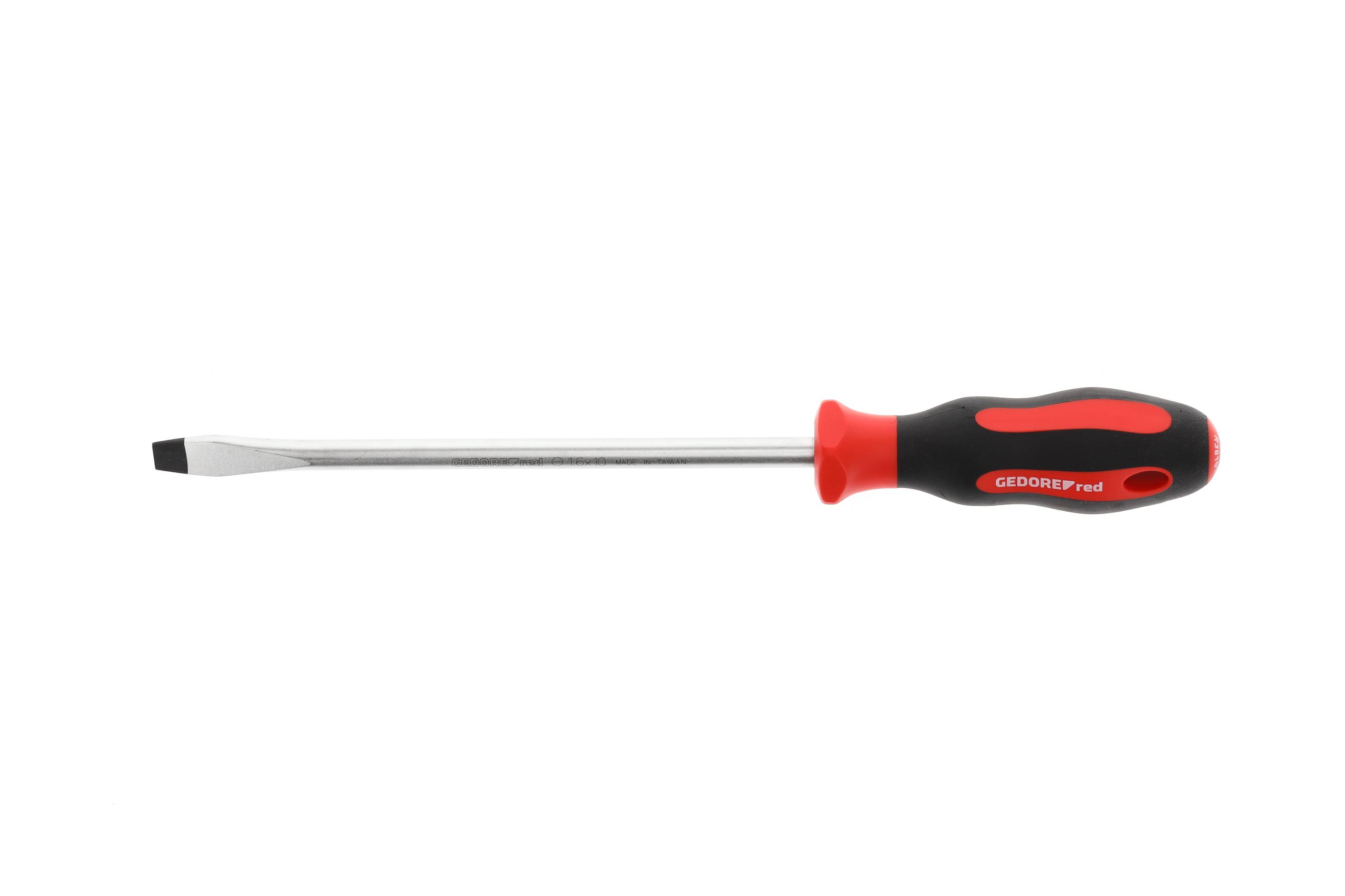 GEDORE red Schraubendreher Schlitz, Schraubenzieher, 2-Komponenten-Griff, Länge 322 mm, Werkzeug, R3