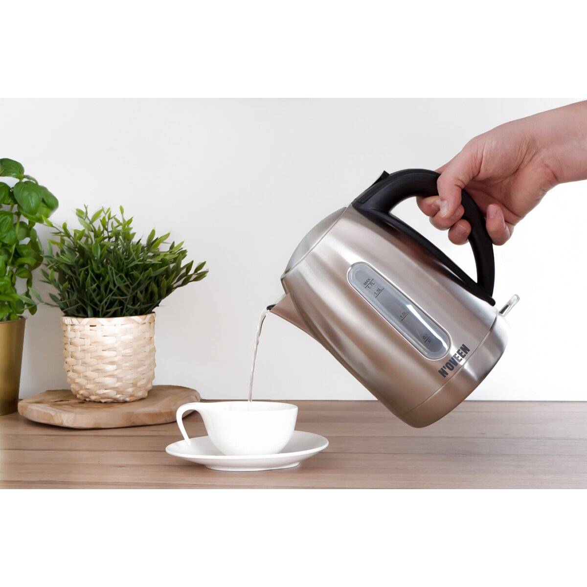 Wasserkocher 1L, Silber