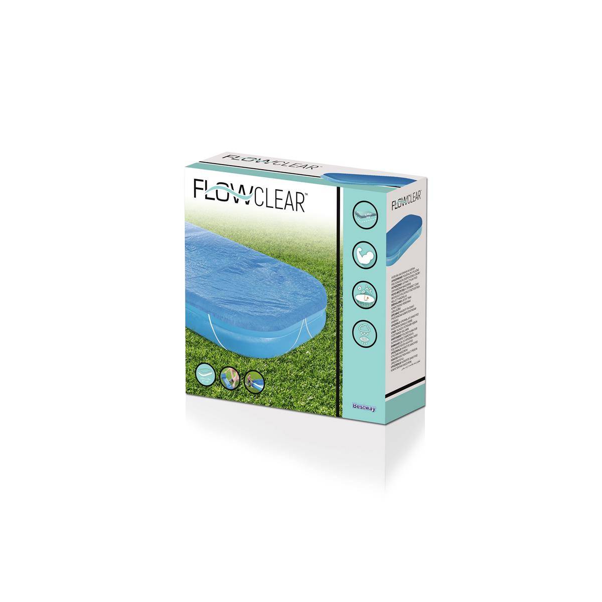 Bestway 58319 - PE-Abdeckplane für Family Pools 295 x 220 cm, blau, eckig