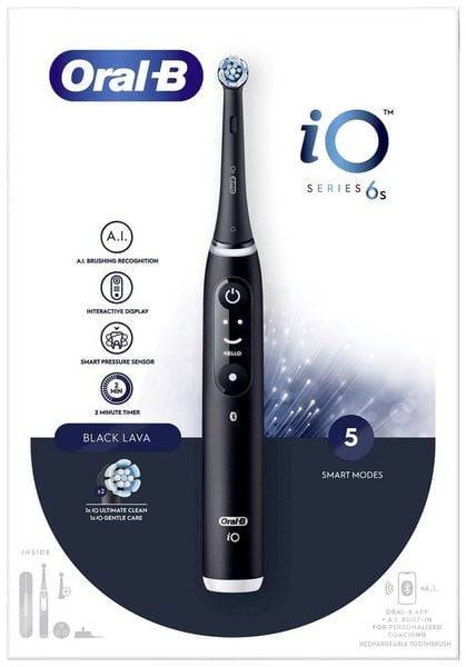 Oral-B iO Series 6s Black Lava 4210201409137 Elektrische Zahnbürste Rotierend/Oszilierend Schwarz