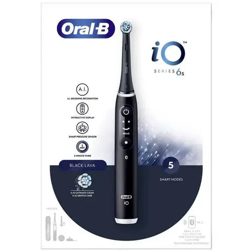 Oral-B iO Series 6s Black Lava 4210201409137 Elektrische Zahnbürste Rotierend/Oszilierend Schwarz Oral-B iO Series 6s Black Lava 4210201409137 Elektrische Zahnbürste Rotierend/Oszilierend Schwarz