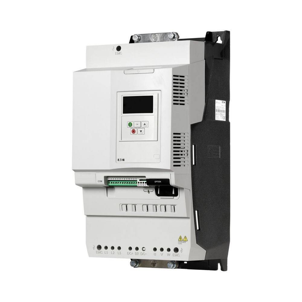 Ein industrielles elektronisches Gerät mit Tasten und einem kleinen Bildschirm, wahrscheinlich zur Steuerung von Maschinen oder Ausrüstungssystemen verwendet.