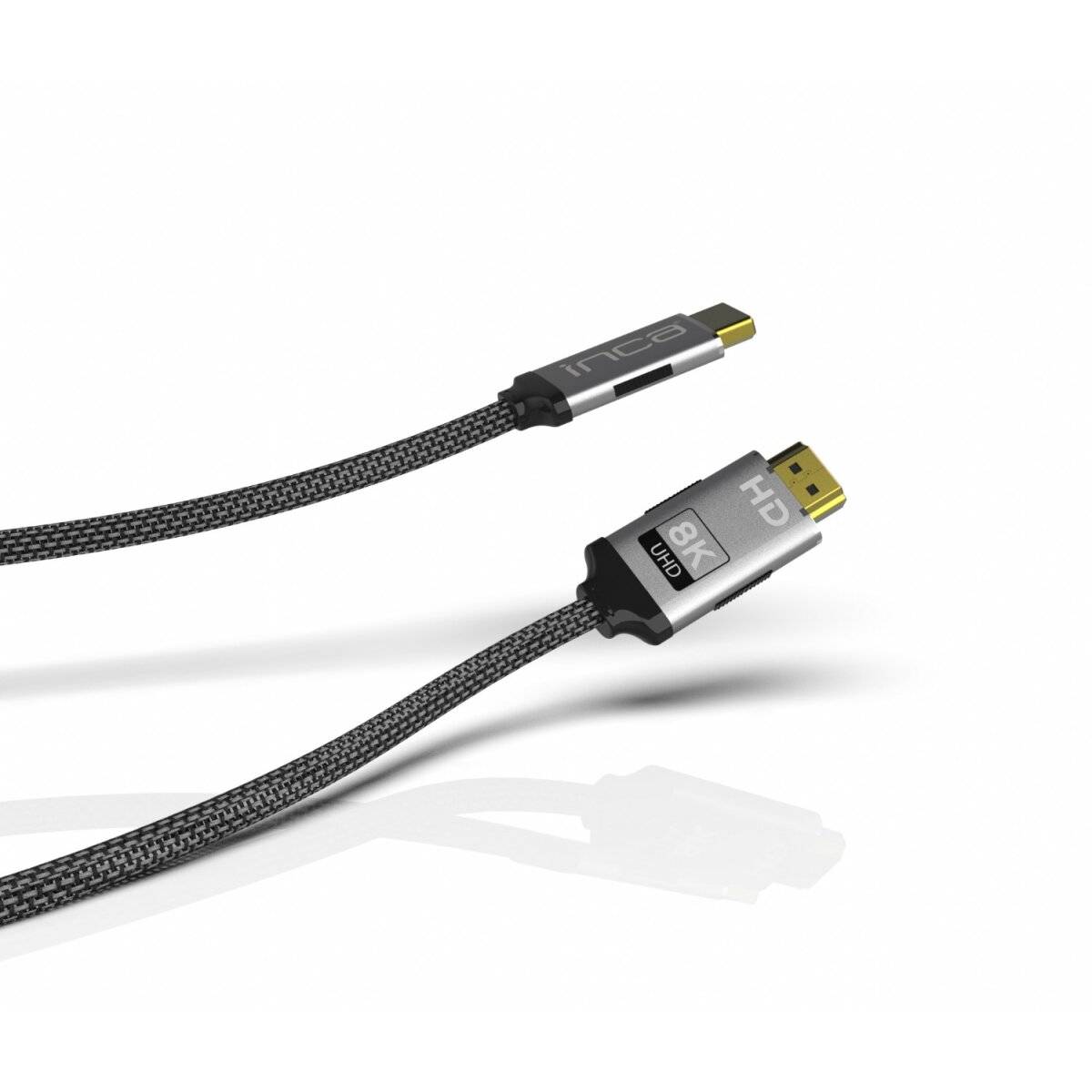 Inca IHM-15T HDMI Kabel: 8K High Definition Bildübertragung, Goldspitzen, geflochtene Außenhülle 1,5 Meter