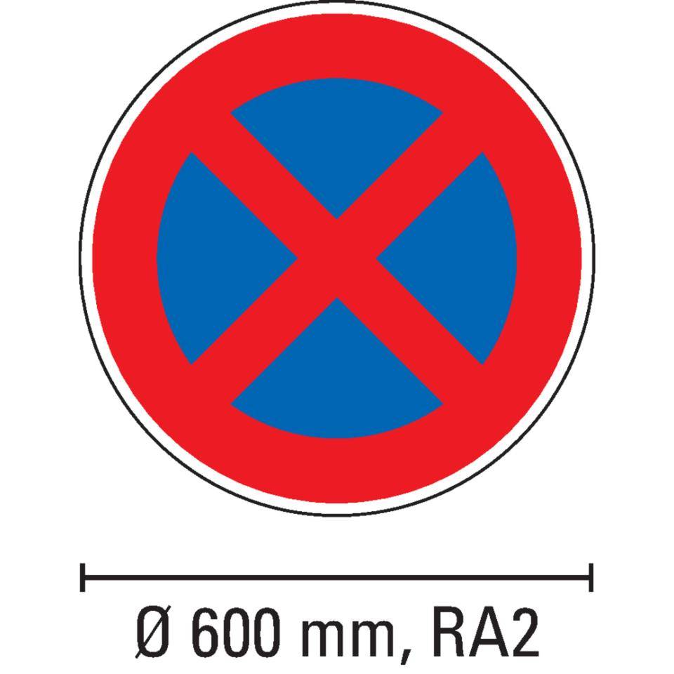 Verkehrszeichen Absolutes Haltverbot, Nr.283, Aluminium RA2, reflektierend, Ø 600mm, DIN 67520, nach StVO