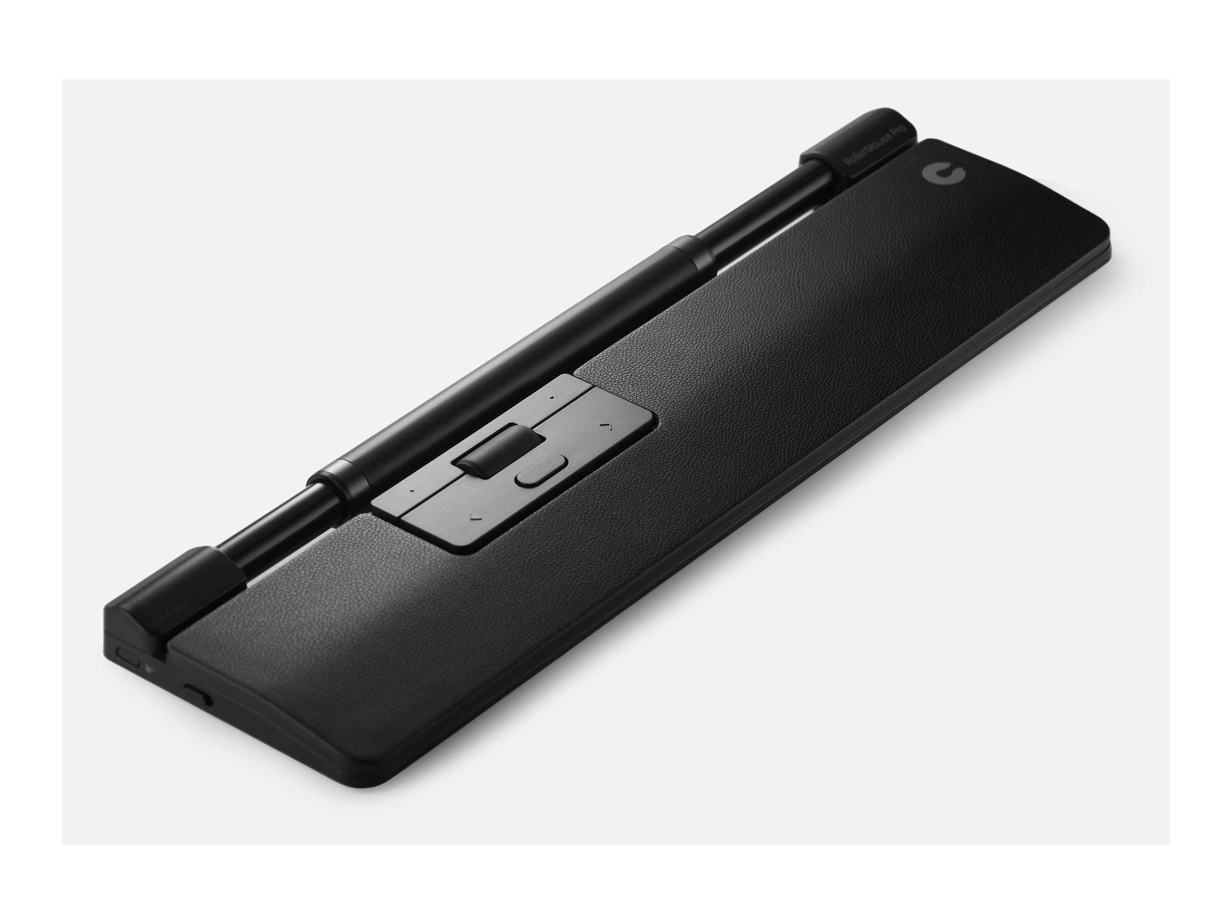 Contour Design RollerMouse Pro (Kabelgebunden) mit Slim Handballenauflage aus veganem Leder - Rollerbar - USB Typ-A - 2800 DPI - Schwarz