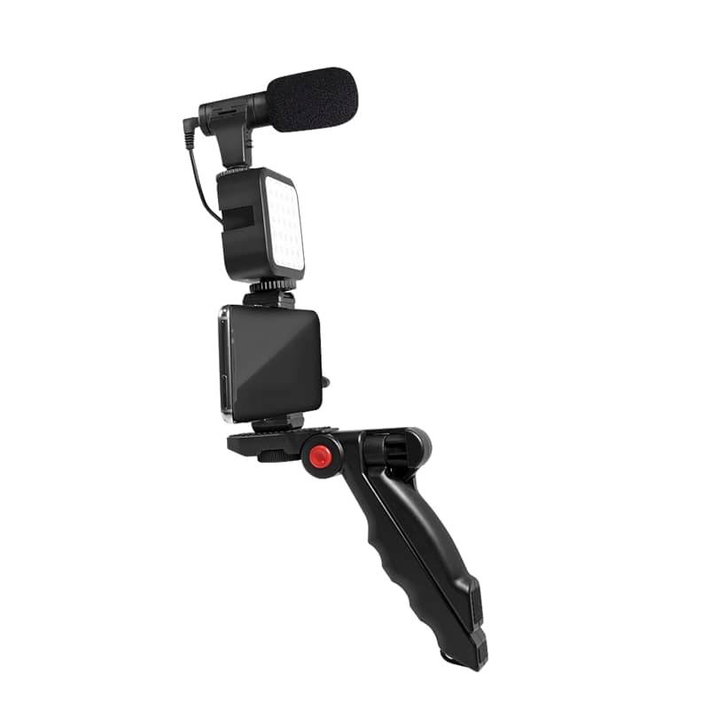 LogiLink Vlogger Kit mit LED-Licht, mit Mikrofon + Stativ