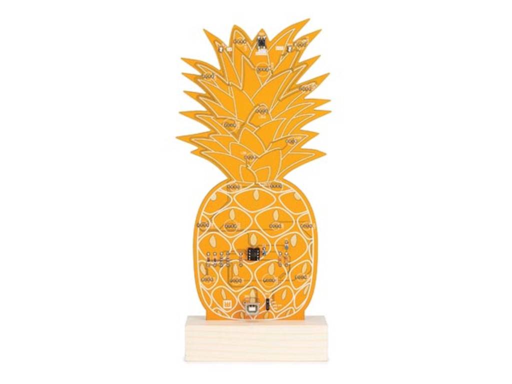 Lötbausatz, XL-Platine, Ananas, mit Holzhalter