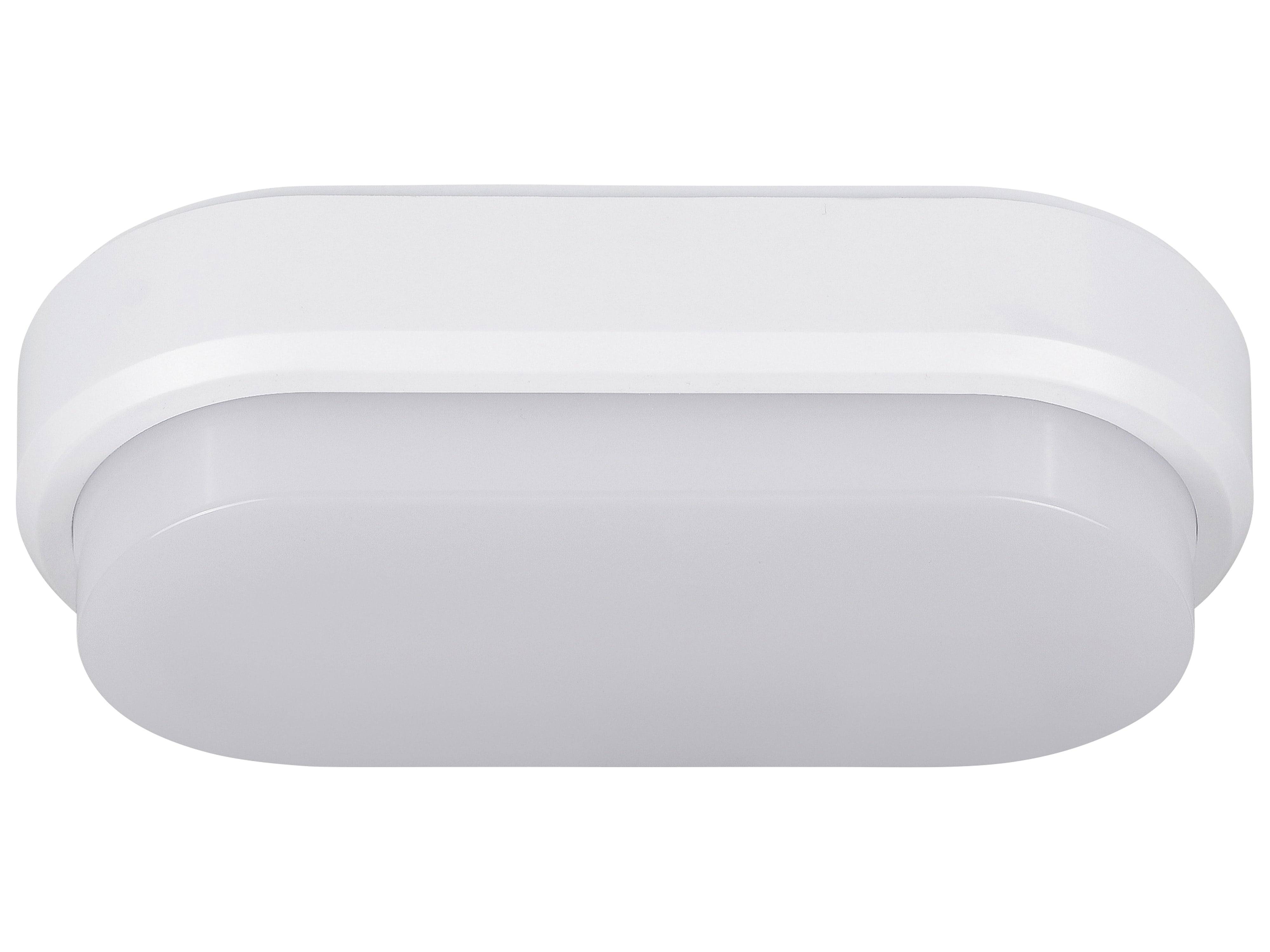 Eine rechteckige weiße Deckenleuchte mit schlankem, minimalistische Design.