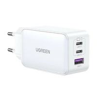 Ugreen CD244 65W USB-A / 2x USB-C GaN-Schnellladegerät - Weiß Ugreen CD244 65W USB-A / 2x USB-C GaN-Schnellladegerät - Weiß