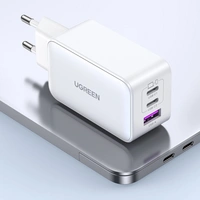 Ugreen CD244 65W USB-A / 2x USB-C GaN-Schnellladegerät - Weiß Ugreen CD244 65W USB-A / 2x USB-C GaN-Schnellladegerät - Weiß