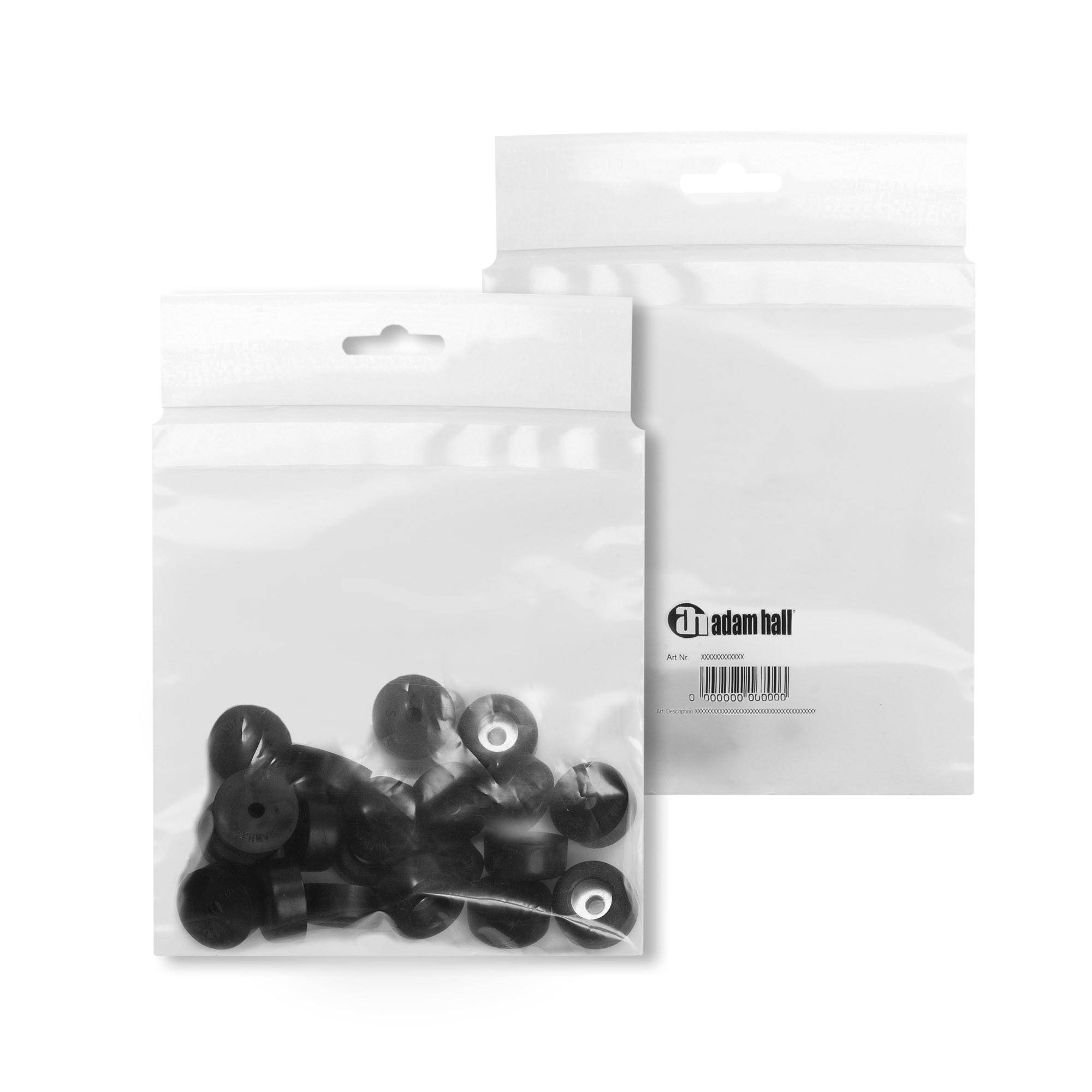 Adam Hall Hardware - 20 x Gummifuß 25 x 11 mm Schwarz, rutschhemmend