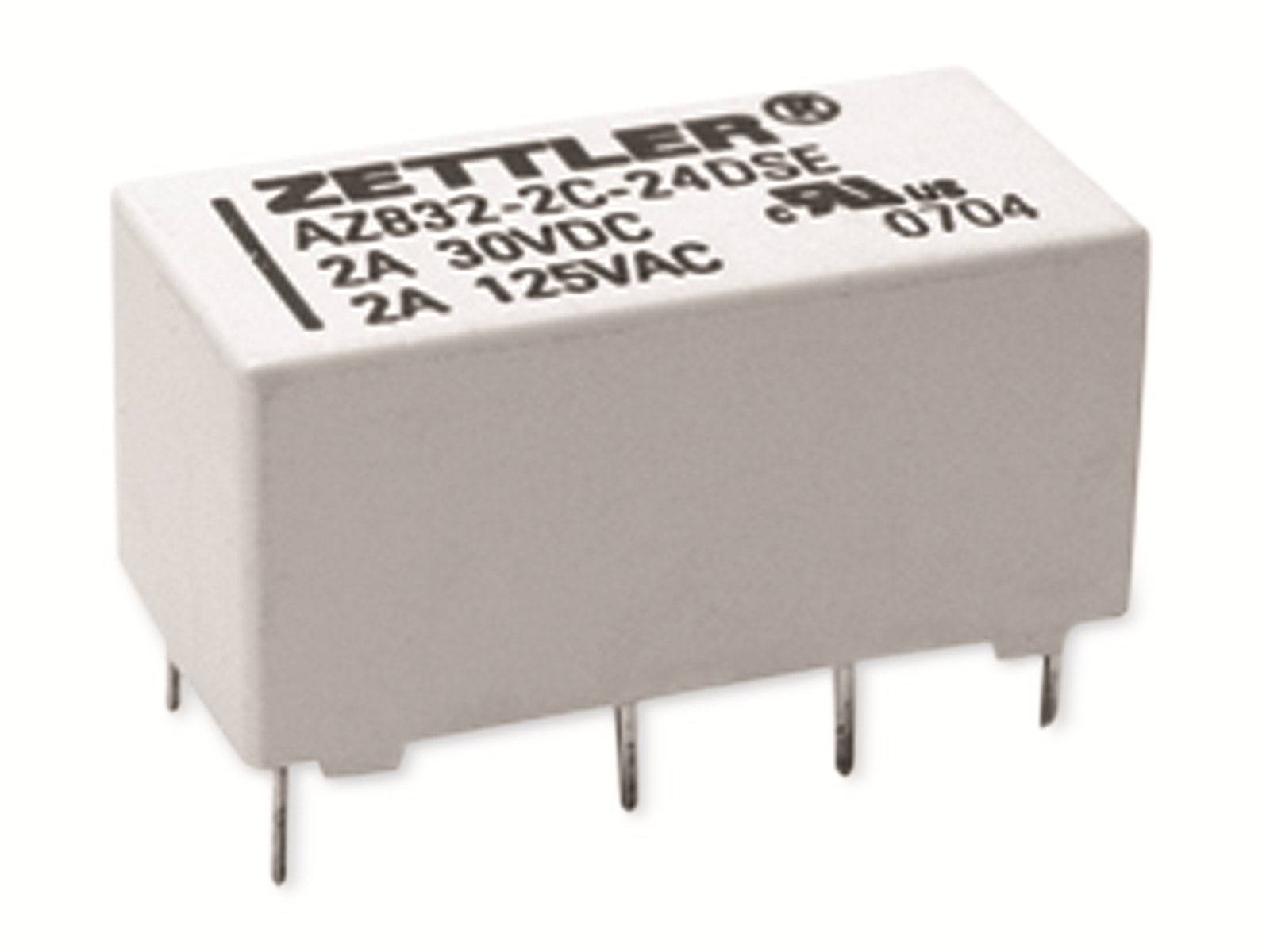 ZETTLER Printrelais, AZ832P2-2C-12DE, 12V, 2 Wechsler, 220V/DC, THT