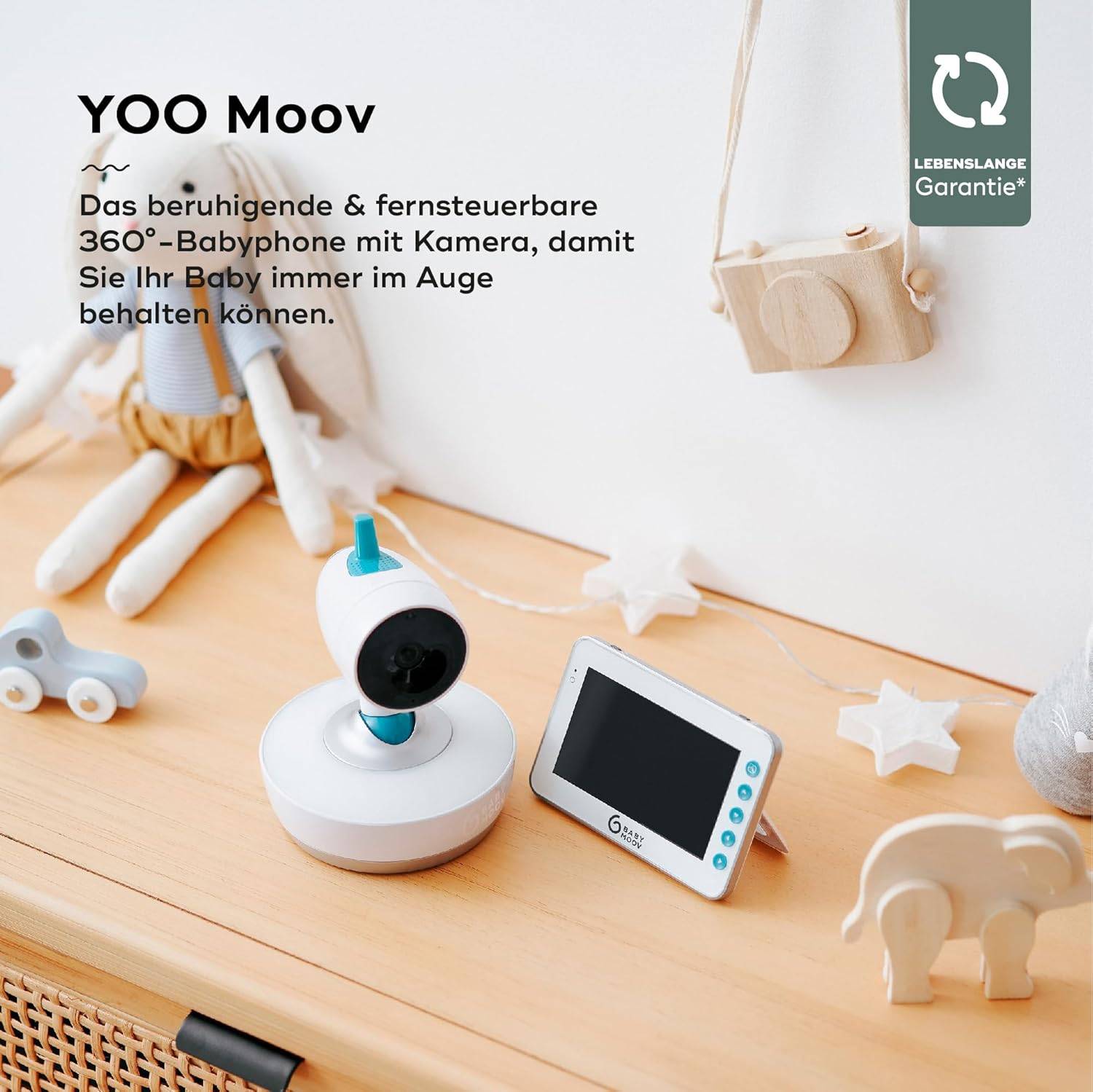 Babymoov Babyphone YOO-Moov 360° Kamera Fernsteuerung 4,3" Bildschirm