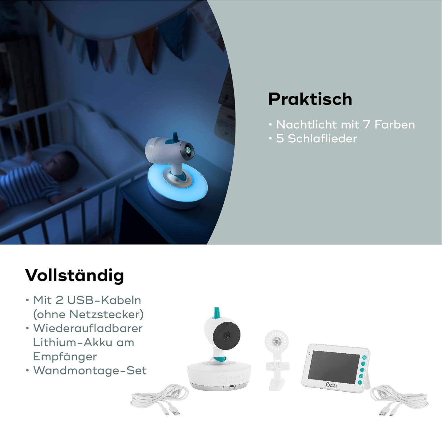 Babymoov Babyphone YOO-Moov 360° Kamera Fernsteuerung 4,3" Bildschirm