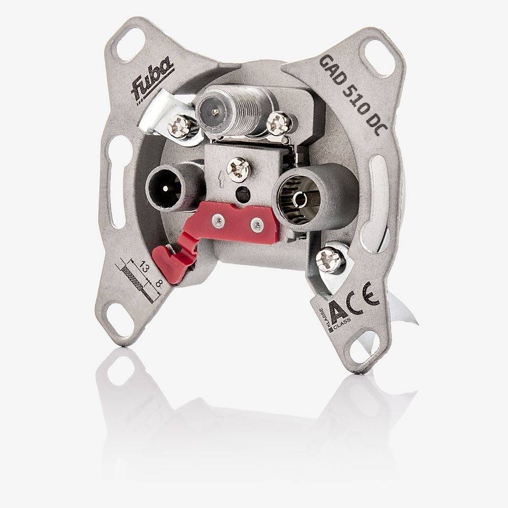 Fuba GAD 510 DC Antennendose 3-Loch - SAT Kabelfernsehen DVB-T Radio - Unicable-tauglich - Unterputz Antennensteckdose Durchgangsdos