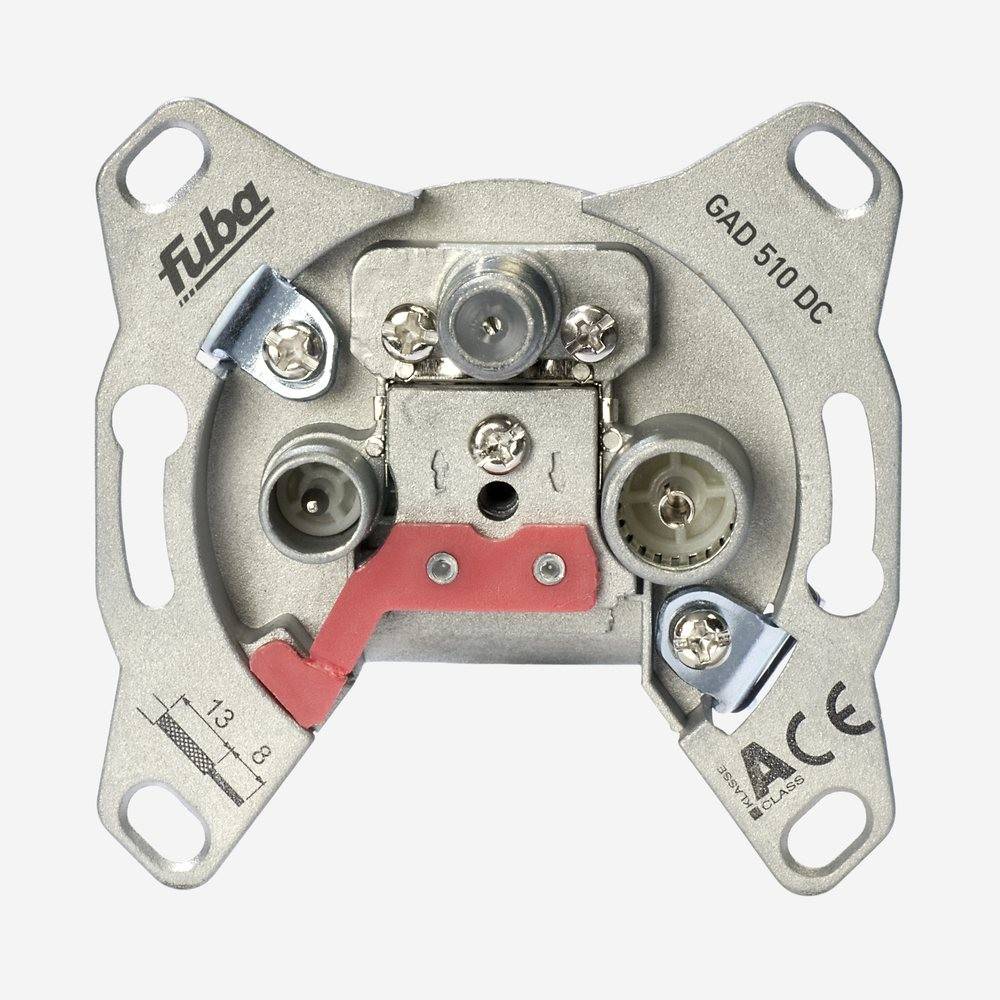 Fuba GAD 510 DC Antennendose 3-Loch - SAT Kabelfernsehen DVB-T Radio - Unicable-tauglich - Unterputz Antennensteckdose Durchgangsdos