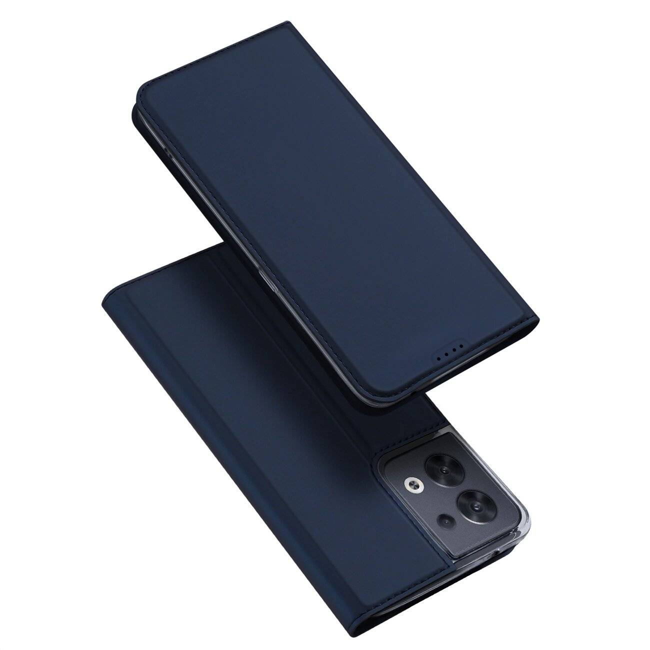 Dux Ducis Skin Pro Hülle Oppo Reno 8 Flip Cover Card Wallet Stand blau