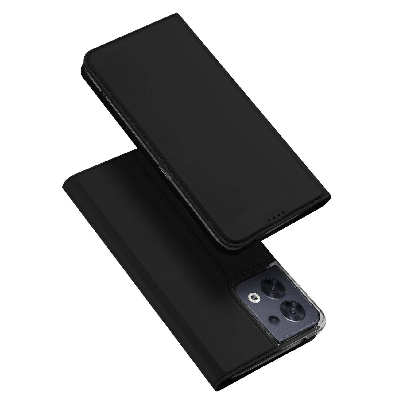 Dux Ducis Skin Pro Hülle Oppo Reno 8 Flip Cover Card Wallet Stand schwarz