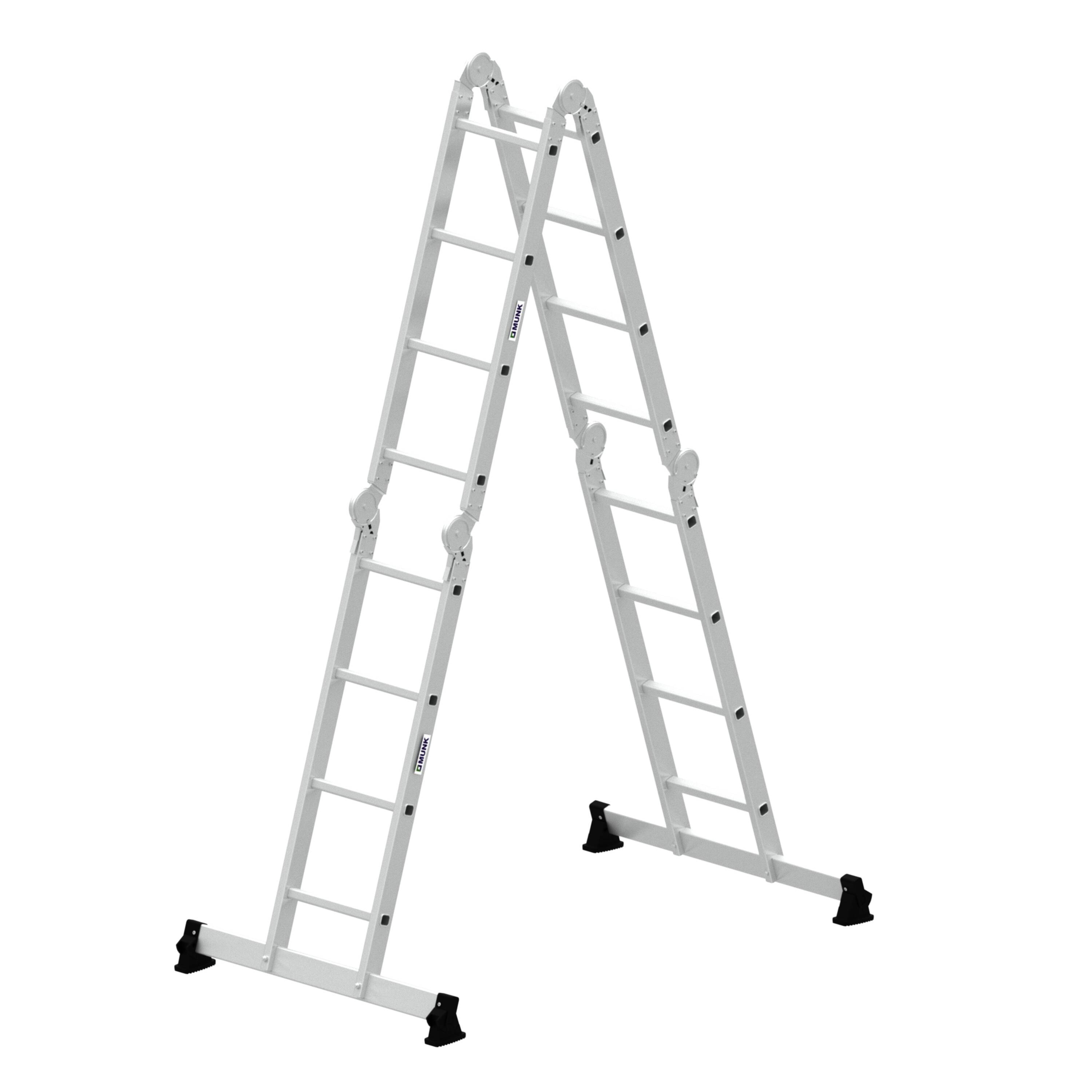 Munk Vielzweckleiter 4-teilig mit nivello®-Traverse 4x4 Sprossen