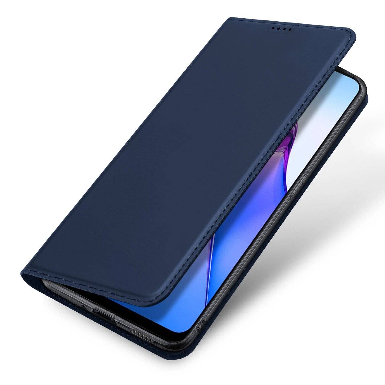 Dux Ducis Skin Pro Hülle Oppo Reno 8 Flip Cover Card Wallet Stand blau