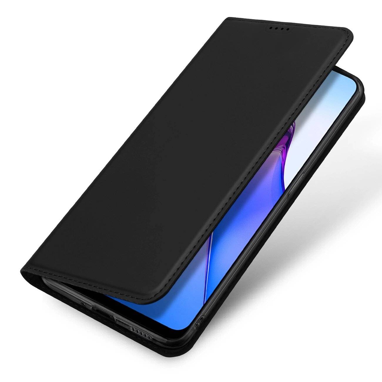 Dux Ducis Skin Pro Hülle Oppo Reno 8 Flip Cover Card Wallet Stand schwarz