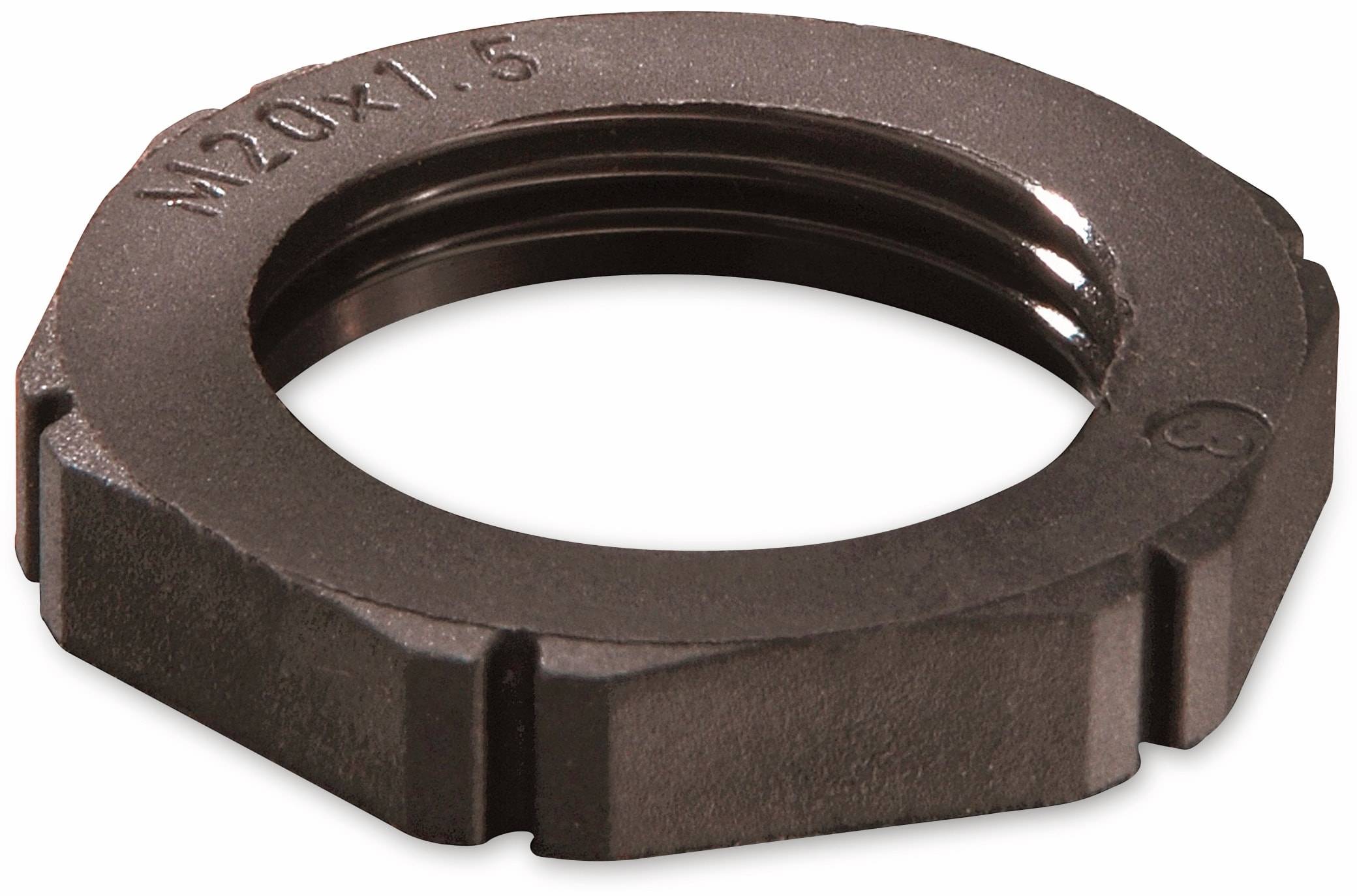 WISKA Gegenmutter, 10061782, M 20x1,5, metrisch, Schwarz