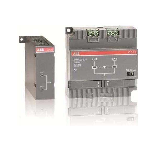 ABB OVR T2 Überspannungsschutzgeräte in grauem Gehäuse mit Anschlussklemmen, beschriftet mit LN1, LN2, zum Schutz elektrischer Systeme.