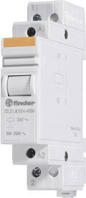 FINDER Inst.relais 24VDC 22.23.9.024.4000 Serie 22 für 35mm-Schiene 1S 1Ö 20A 22.23.9.024.4000 (222390244000)