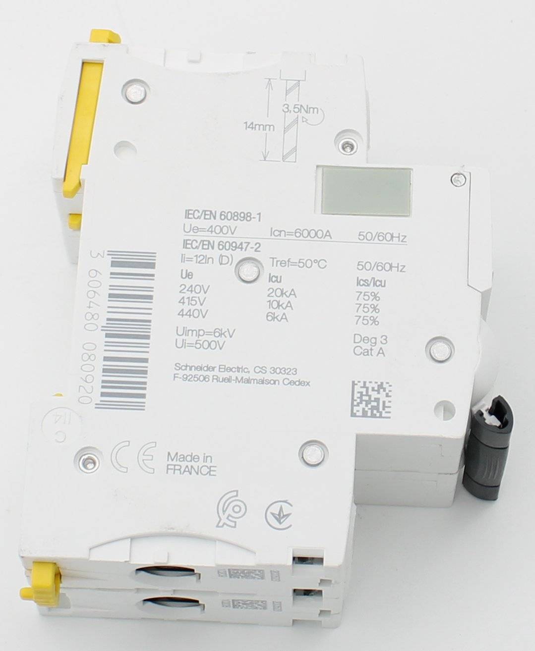 A9F75263 - Schneider Electric - Schutzschalter Acti9 iC60N, 2P, 63 A, D curve, 6000 A (IEC 60898-1), 10 kA (IEC 60947-2)