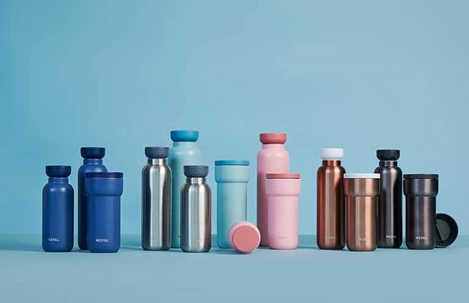 Mepal - Isolierflasche Ellipse - Doppelwandige Thermo Wasserflasche - Thermosflasche für Unterwegs - 9 Stunden heiß & 12 Stunden kalt - Edelstahl