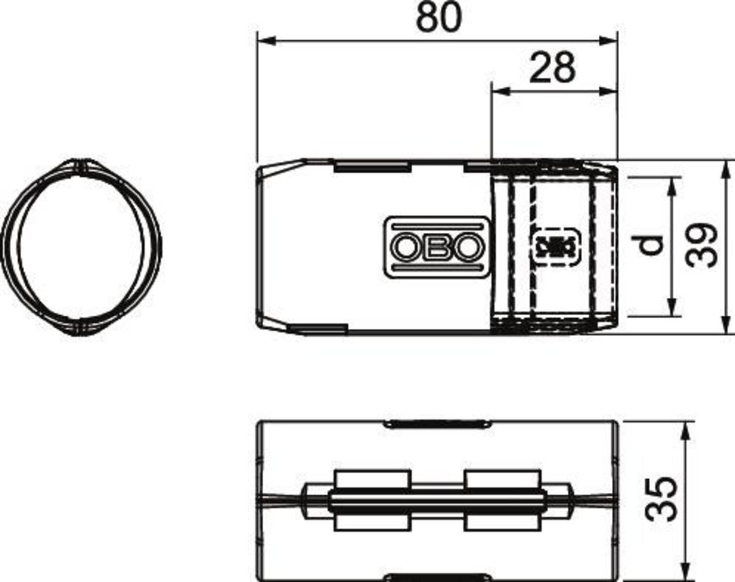 OBO Bettermann Quick-Pipe-Verbind.-muffe 3000 MMS M32 LGR