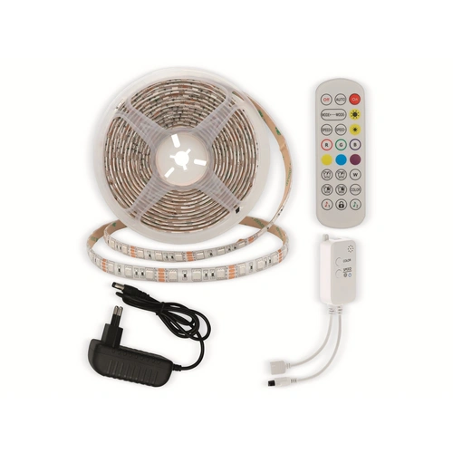 OPTONICA LED-Strip, RGB 4330, 12 V, 60 LEDs, EEK: G, 36 W, 2400 lm, Fernbedienung, App, 5 m, IP54 OPTONICA LED-Strip, RGB 4330, 12 V, 60 LEDs, EEK: G, 36 W, 2400 lm, Fernbedienung, App, 5 m, IP54