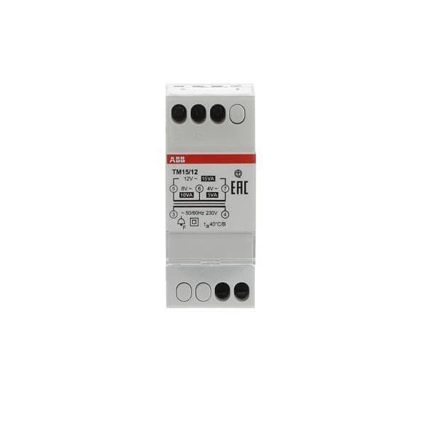 ABB TM15H2 Timer, 1-240V, zeigt Einstellungen für Ein-/Aus-Verzögerung, mit CE- und EAC-Kennzeichnung, kompaktes Design mit vier Anschlussports.
