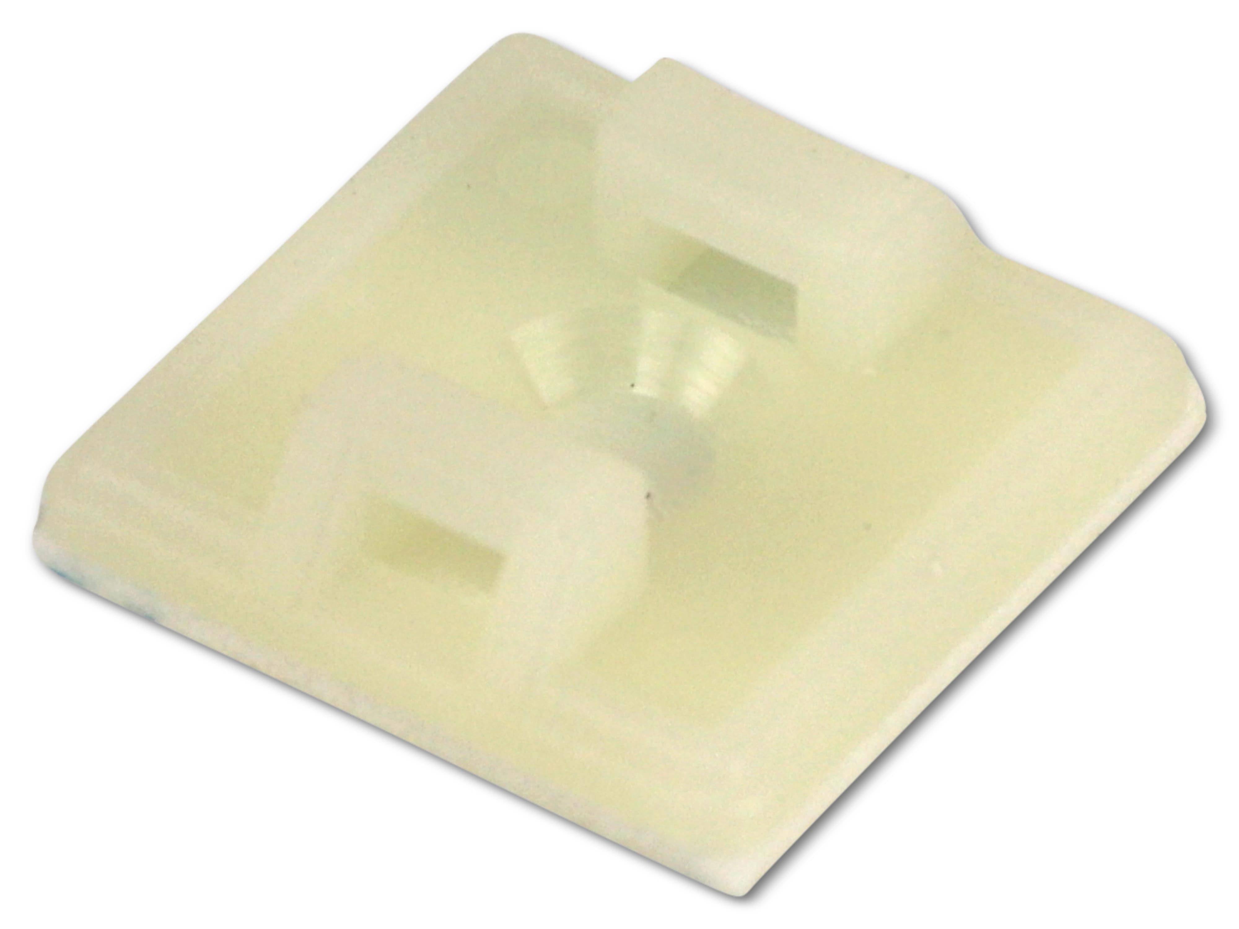 KSS Befestigungssockel selbstklebend Polyamid 6.6, Natur, L=19, B=19, 1 Stück