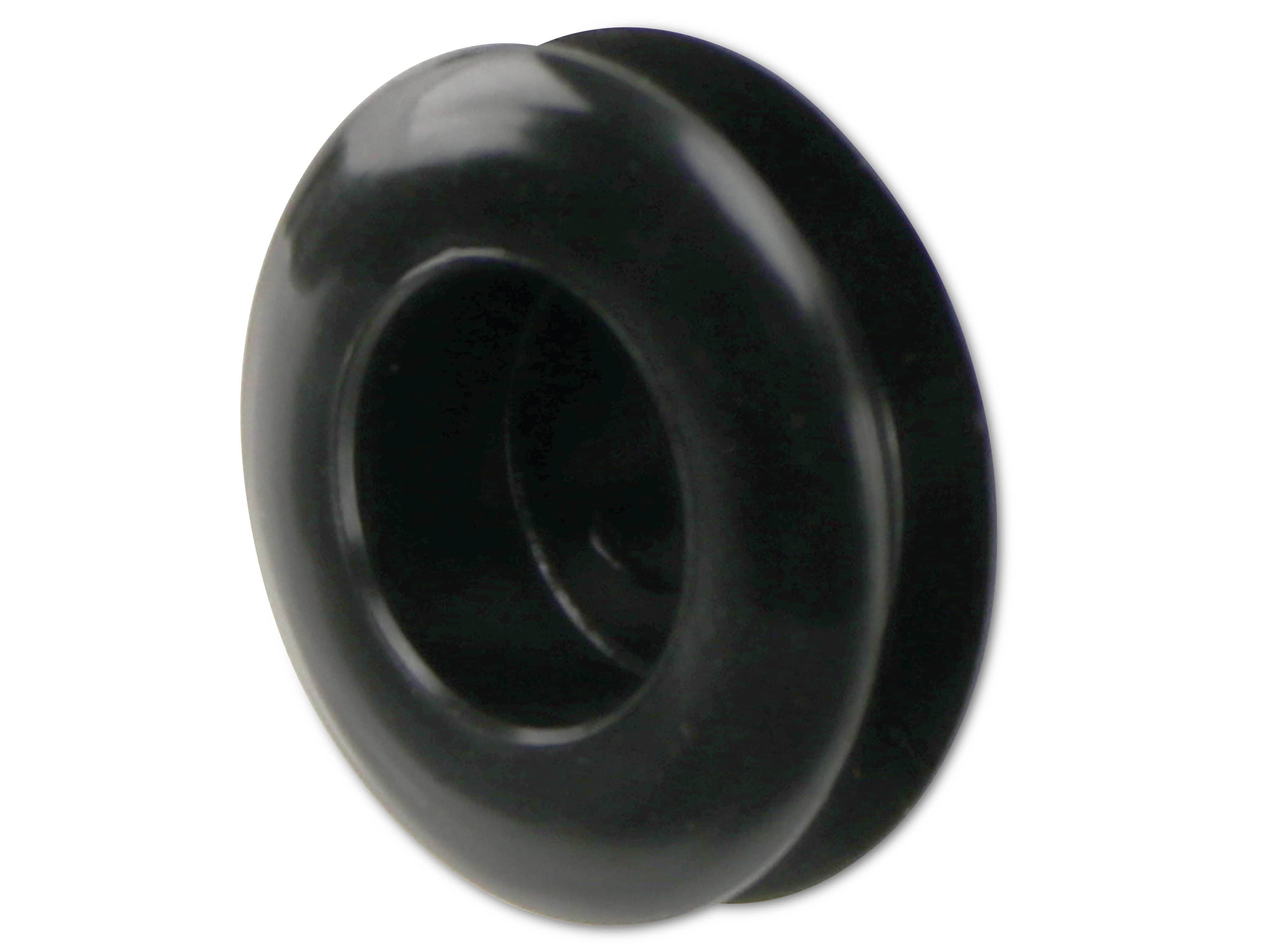 KSS Kabeldurchführungstülle PVC, schwarz, Plattenstärke 3,4, Loch-Ø 10,5, geschlossen, 1 Stück