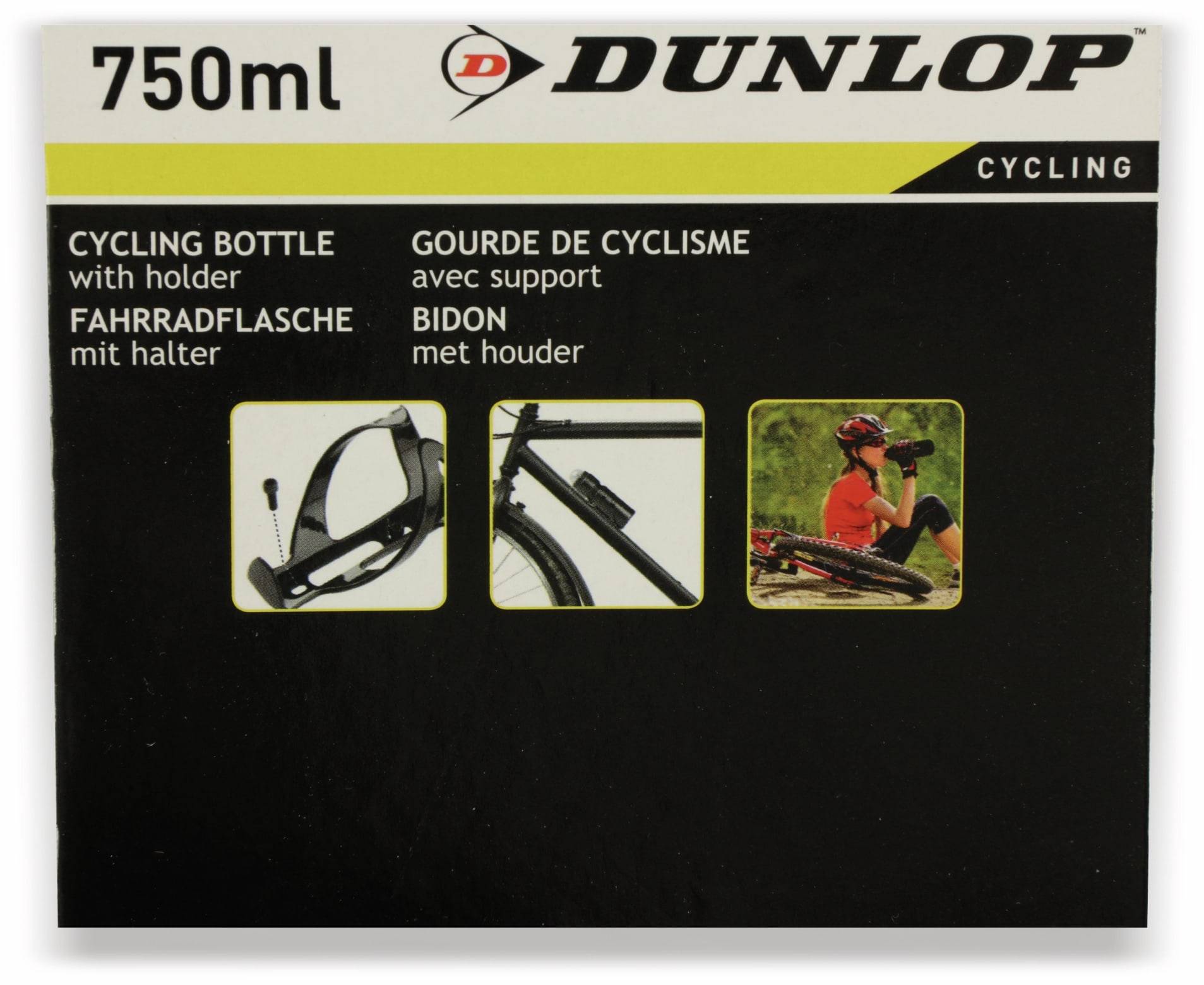 DUNLOP Fahrrad-Trinkflasche inkl. Halterung