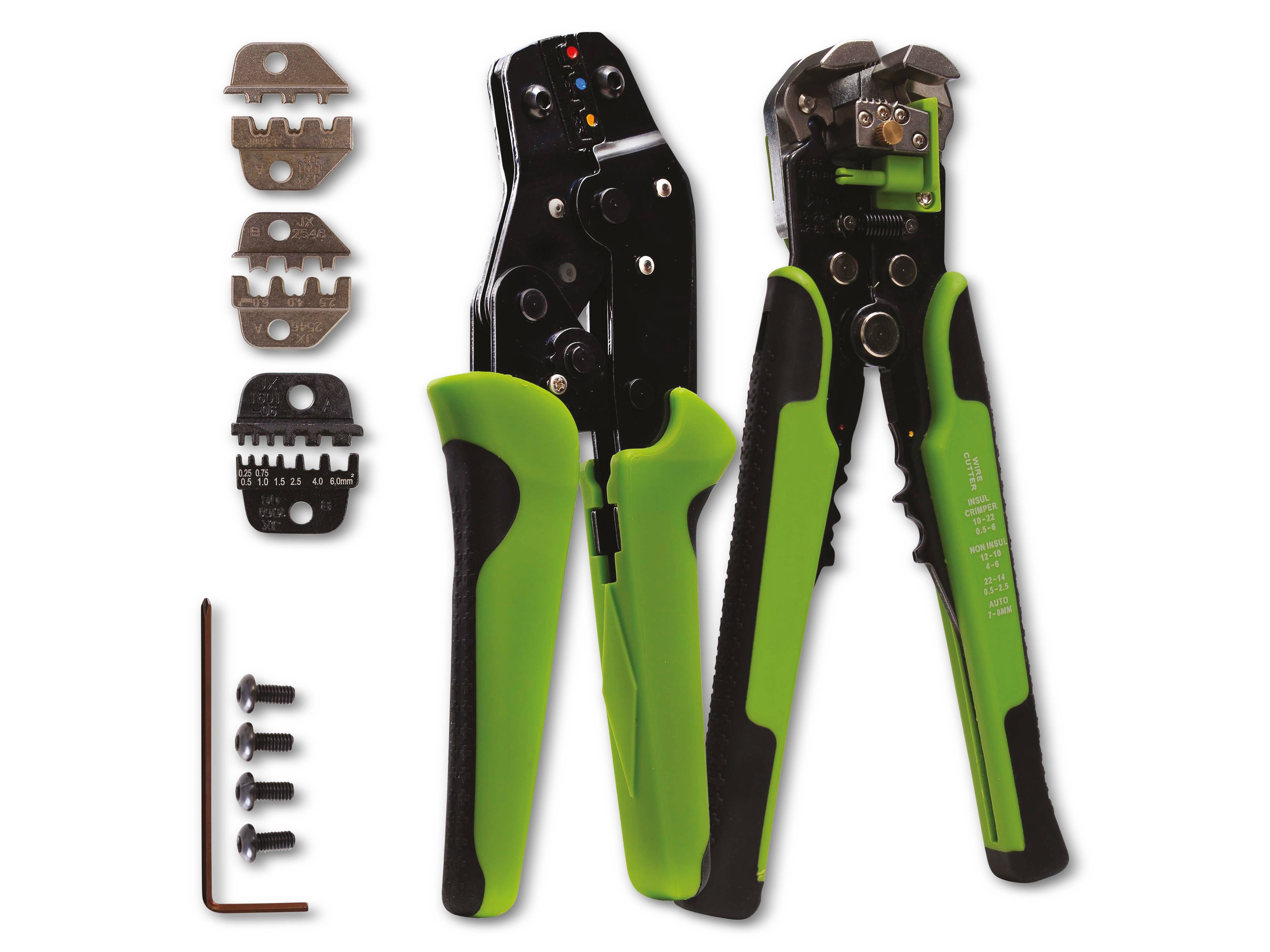 QUADRIOS Crimpzange und Abisolierzange 22T015, mit Aufsätzen