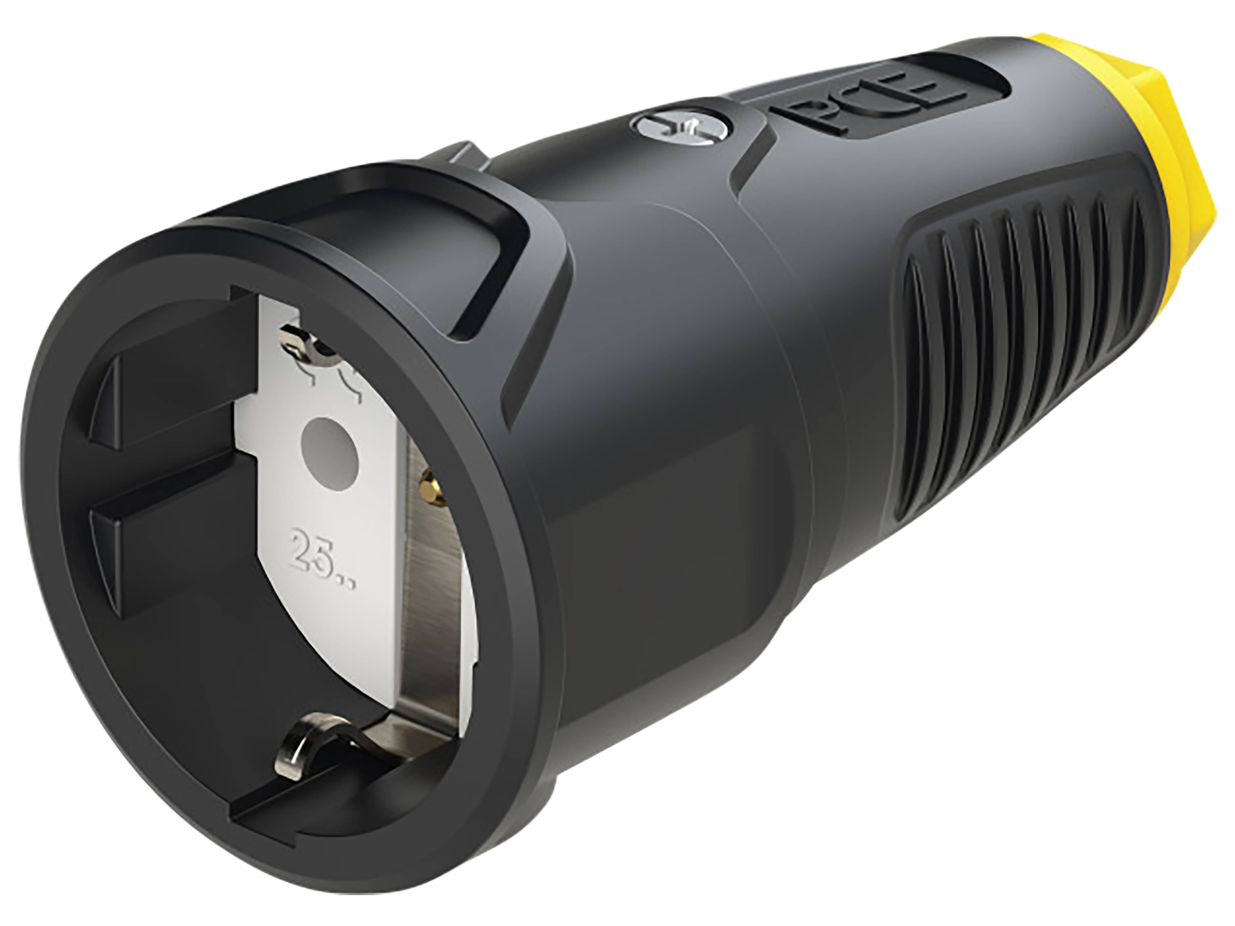 PCE Gummi-Schutzkontaktkupplung Taurus2, schwarz/gelb