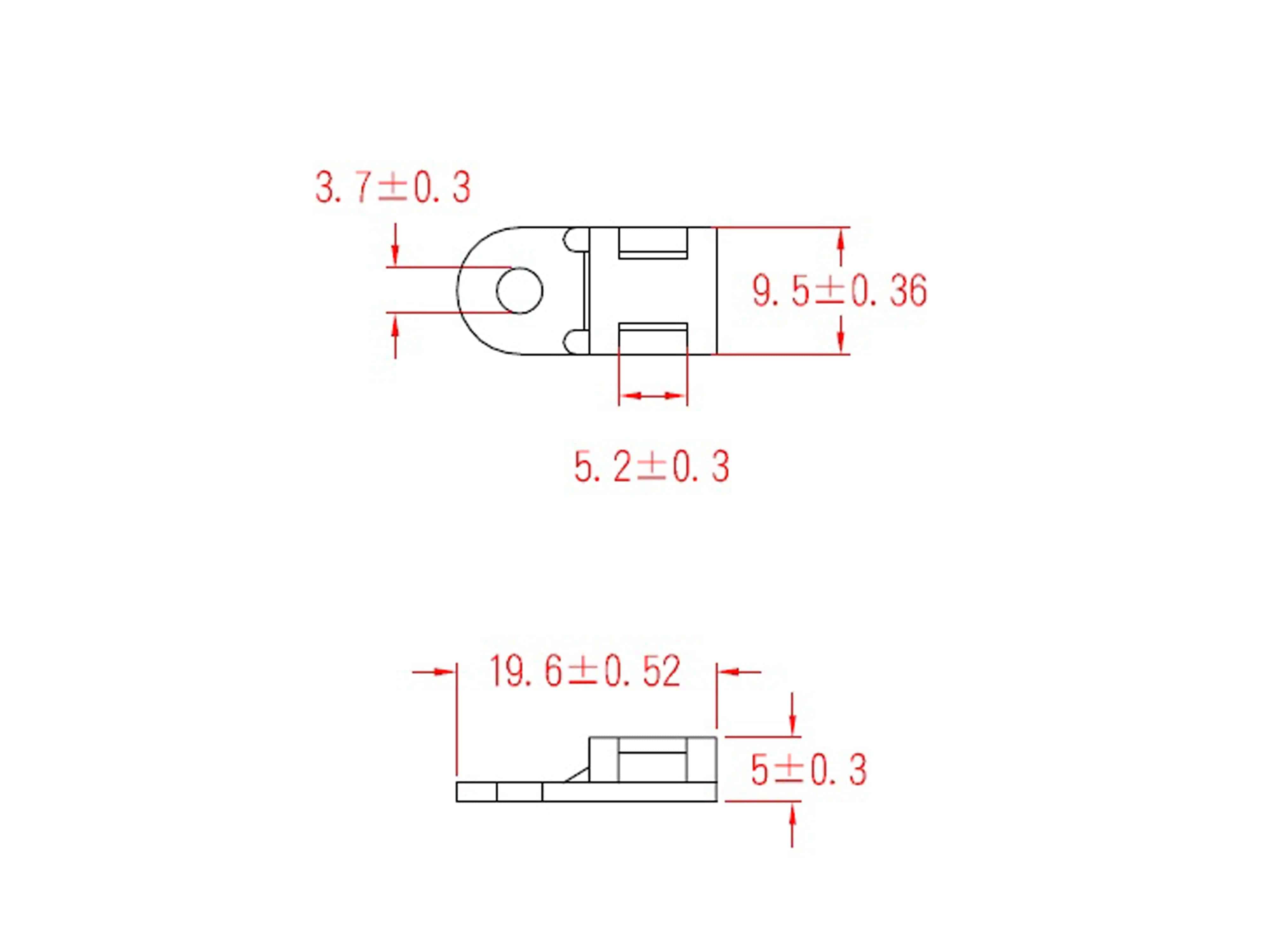 KSS Befestigungssockel schraubbar Polyamid 6.6, Natur, Befestigungsloch 3,7, L=19,6, B=9,5, 1 Stück