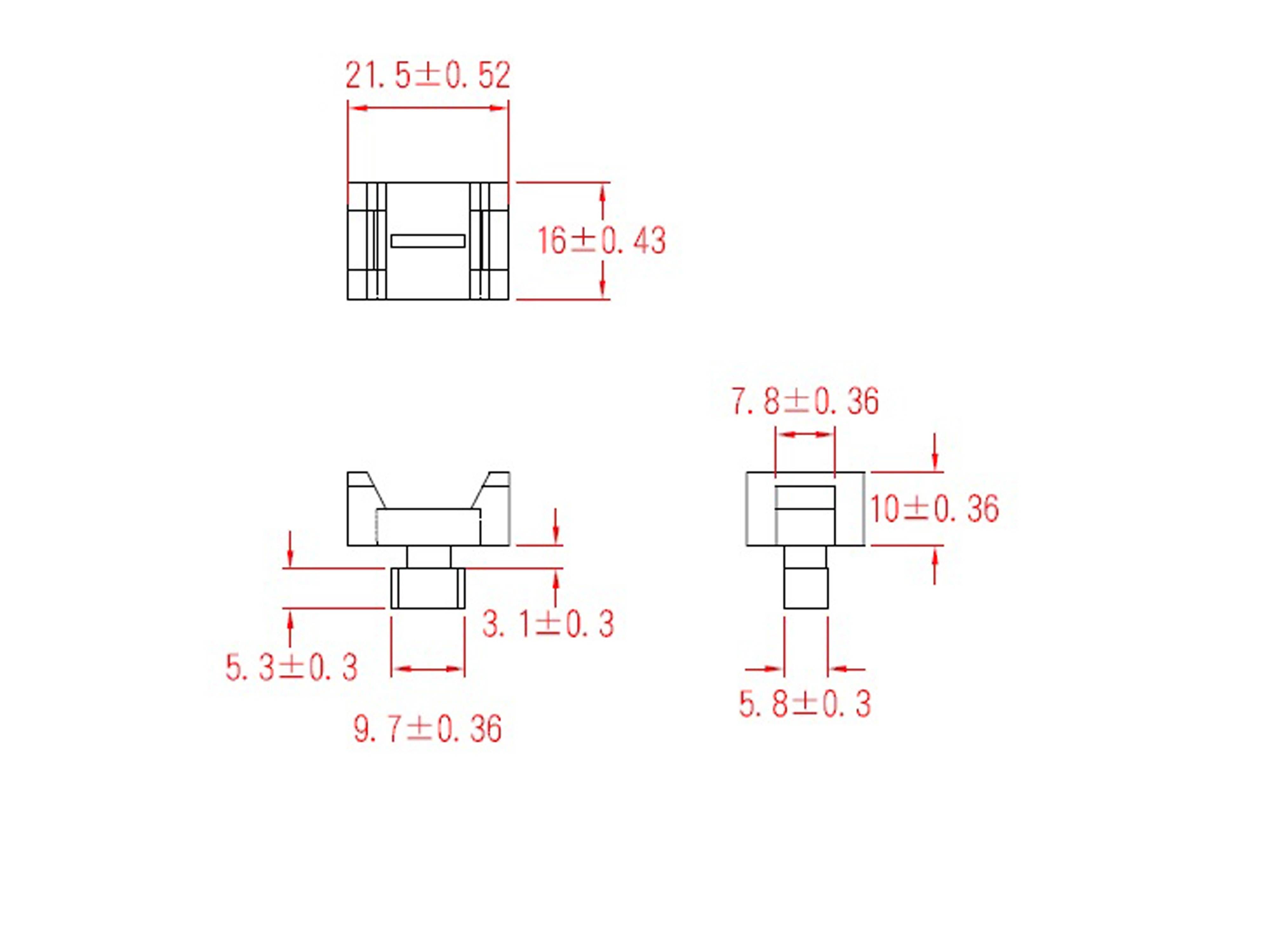 KSS Befestigungssockel schraubbar Polyamid 6.6, Natur, Befestigungsl 5.8X9.7, L=21,5, B=16, 1 Stück