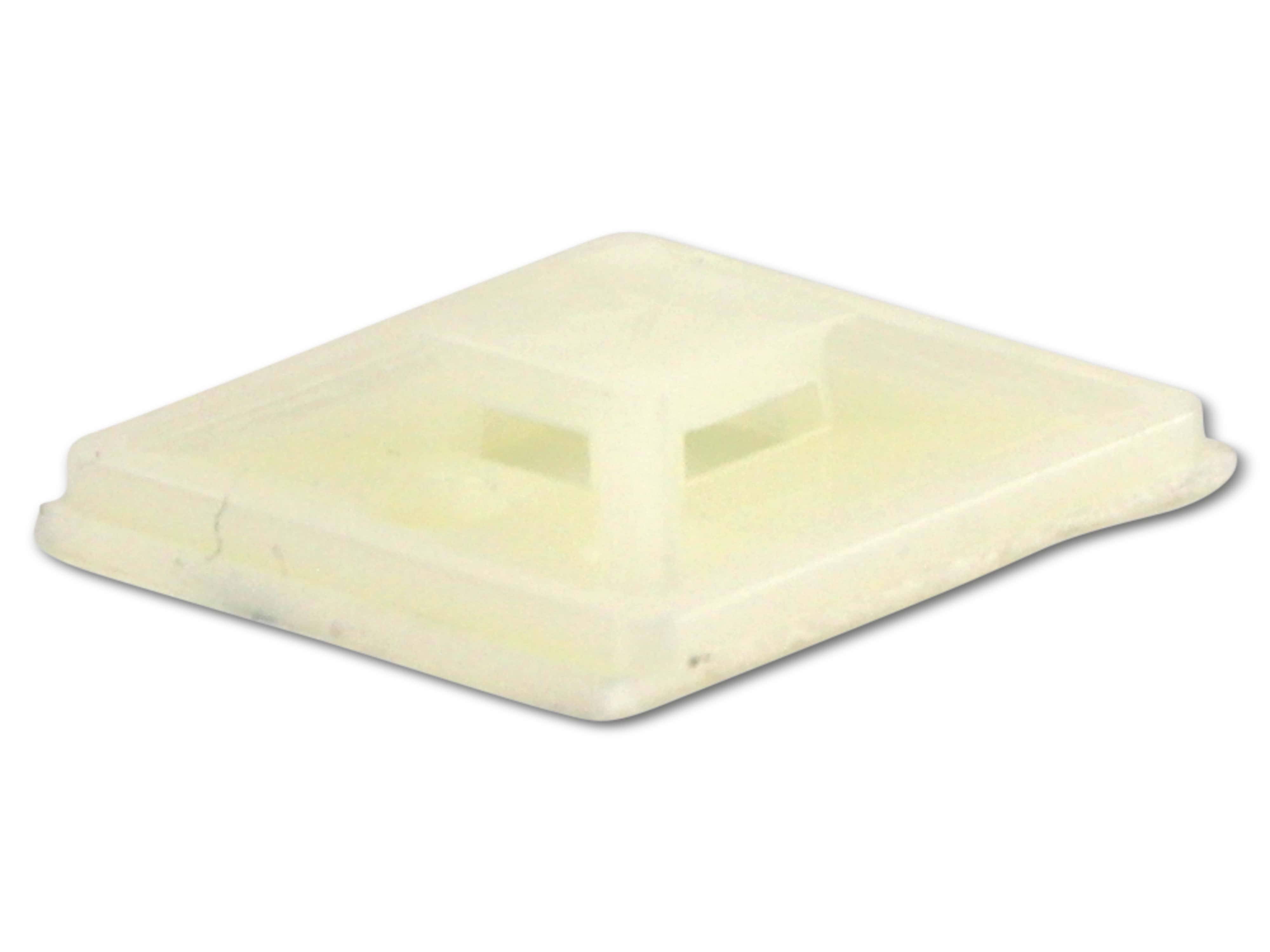 KSS Befestigungssockel selbstklebend Polyamid 6.6, Natur, L=19,5, B=19,5, 2-fach, 1 Stück