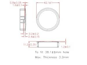 KSS Lochabdeckung Polyamid 6.6, schwarz, für Loch 38,1, Abdeckung-Ø 42,1, 1 Stück