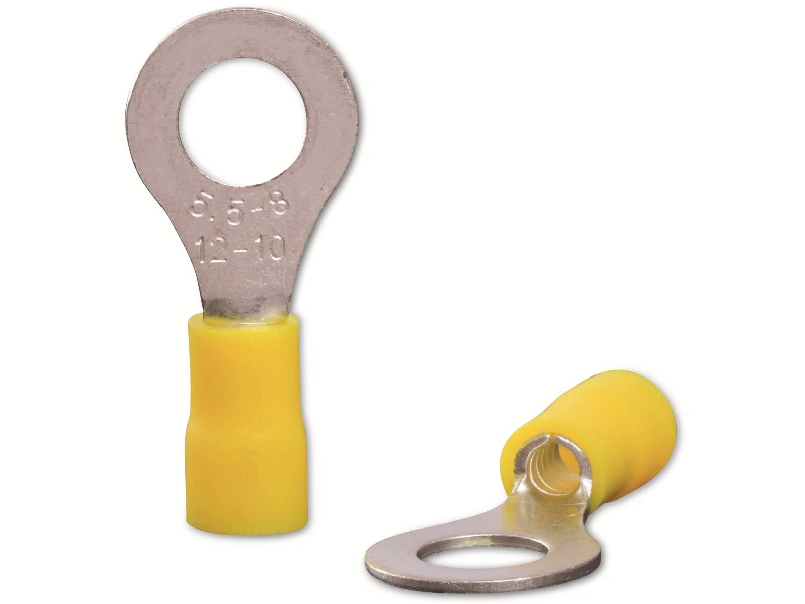 QUADRIOS Ringkabelschuh, 22C459, 4,0 - 6,0 mm², Gelb, Teilisoliert, Loch-Ø 8,5 mm, 100 Stück