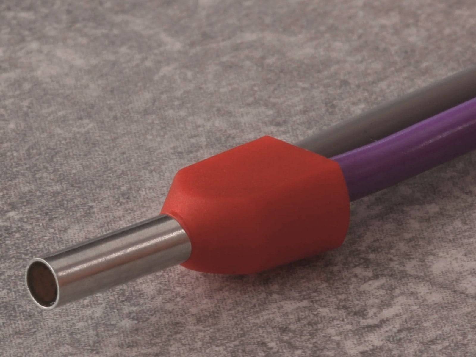 QUADRIOS Zwillings-Aderendhülse 22C439, 6 mm², Gelb, Teilisoliert, 100 Stück