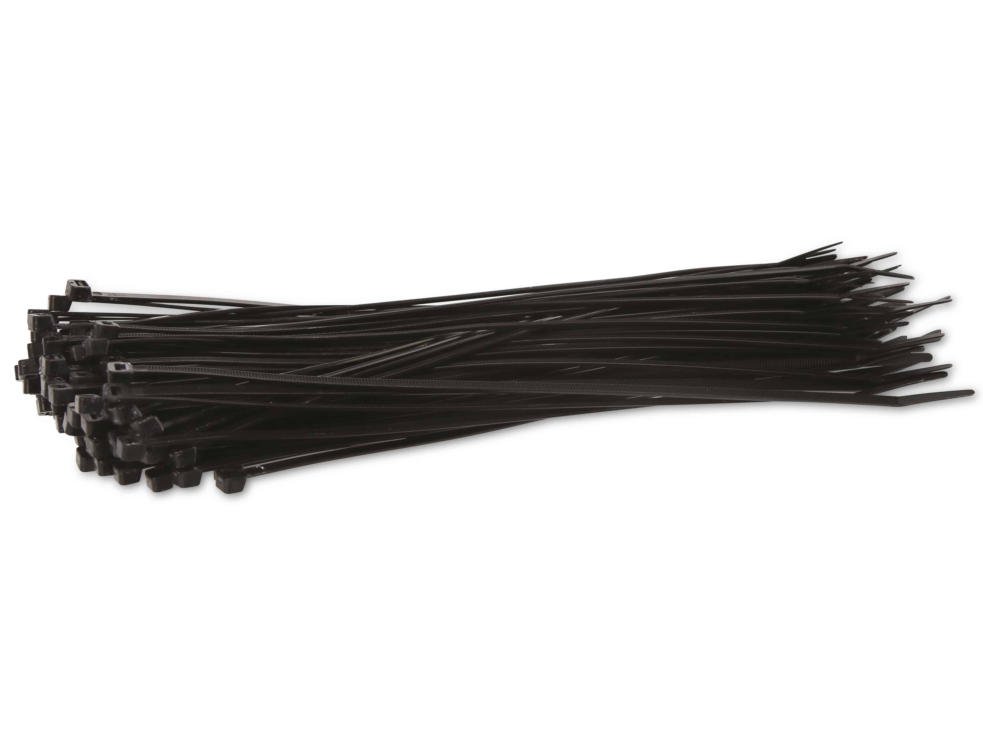 KSS Kabelbinder-Sortiment Polyamid 6.6, schwarz, 280x4,8, UV-beständig, 100 Stück