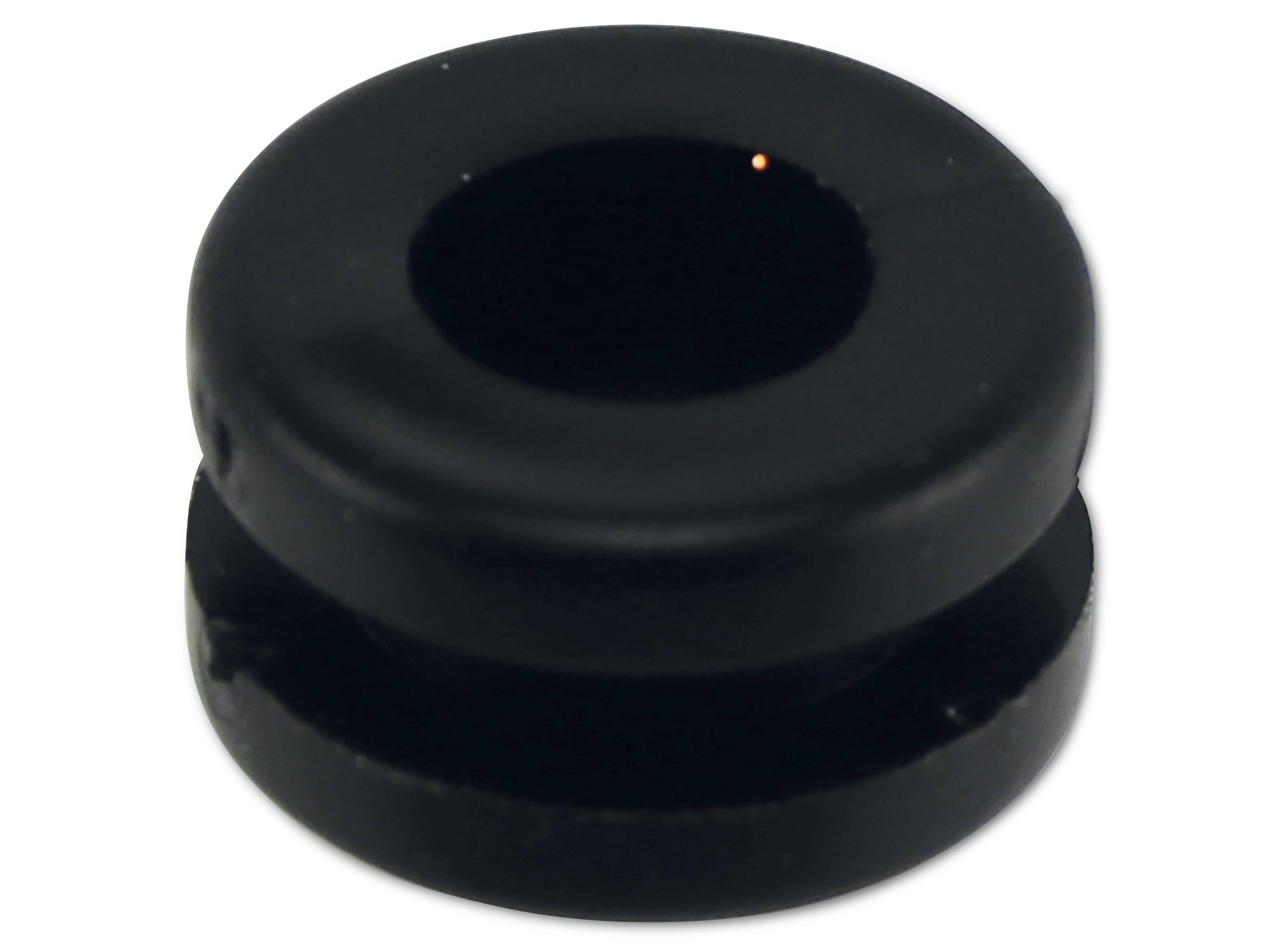 KSS Kabeldurchführungstülle PVC weich, schwarz, Plattenstärke 3, Loch-Ø 7,8, geschlossen, 1 Stück