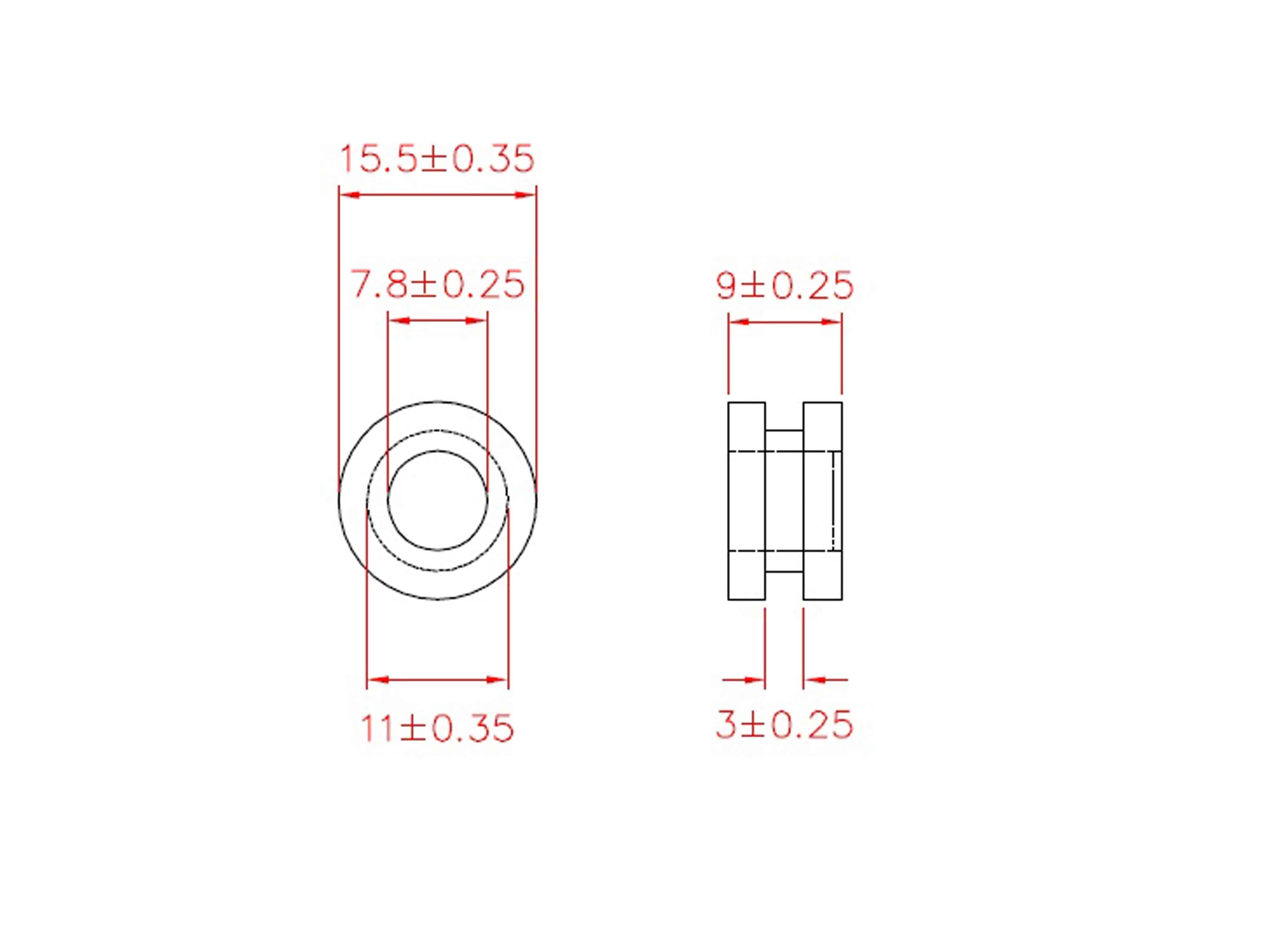KSS Kabeldurchführungstülle PVC weich, schwarz, Plattenstärke 3, Loch-Ø 7,8, geschlossen, 1 Stück